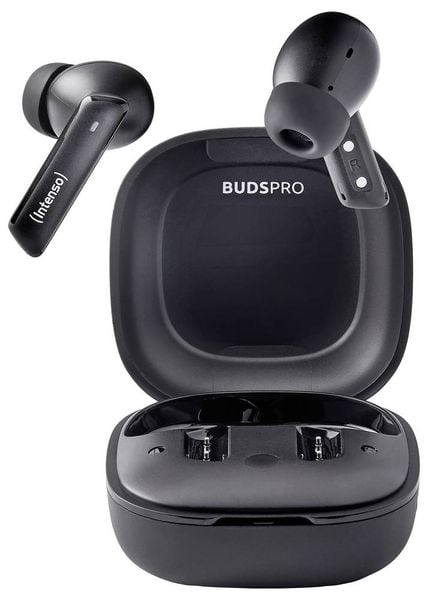 Produktbild: Intenso Buds Pro T500HAE schwarz In Ear Kopfh&ouml;rer Bluetooth&reg; Schwarz Noise Cancelling Wasserabweisend Handy