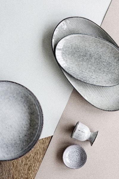 Produktbild: Broste copenhagen Platte Nordic Sea, Keramik Graublau, 13,6 cm