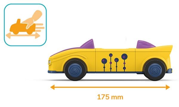 Toddys By Siku Chris Carry - Voiture Jouet 3 Pièces Avec Son Et Lumière, Figurine Mobile Et Moteur à Friction, Jaune/Orange Dès 12 Mois