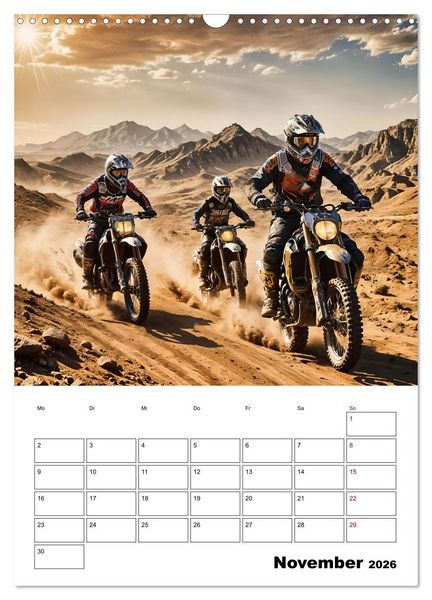 Produktbild: Vollgas und Adrenalin - Motocross-Action pur! (Wandkalender 2026 DIN A3 hoch), CALVENDO Monatskalender