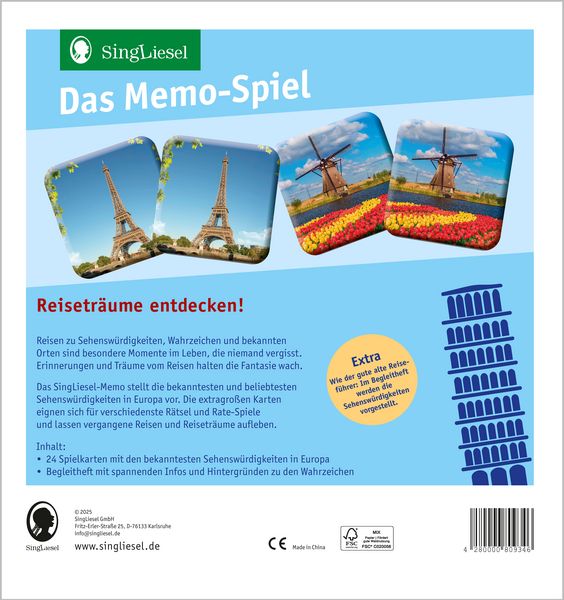 Produktbild: Das Memo-Spiel f&uuml;r Senioren - Reisetr&auml;ume