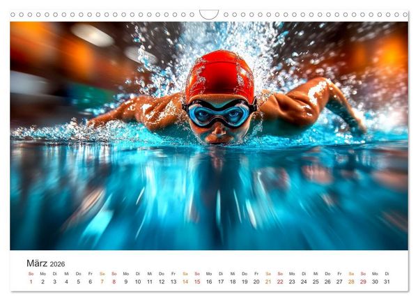 Produktbild: Schwimmen - Bahn f&uuml;r Bahn (Wandkalender 2026 DIN A3 quer), CALVENDO Monatskalender