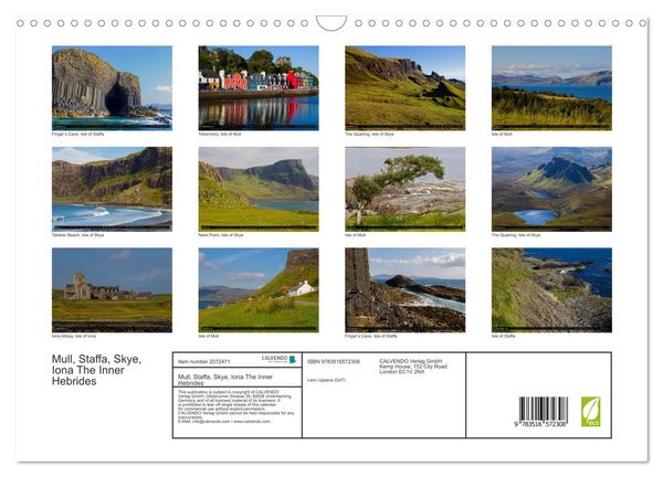 Produktbild: Mull, Staffa, Skye, Iona The Inner Hebrides (Wall Calendar 2026 DIN A3 landscape), CALVENDO 12 Month Wall Calendar