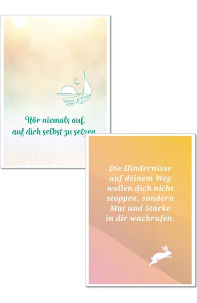 Produktbild: Die Lebensfreude-Postkarten. Ich kann. Ich will. Ich werde.