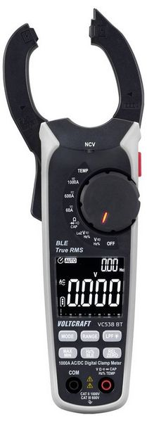 Produktbild: VOLTCRAFT VC538 BT Stromzange TRMS CAT III 600 V, CAT II 1000 V, 1000 A, AC, DC, Datenlogger, Bluetooth App