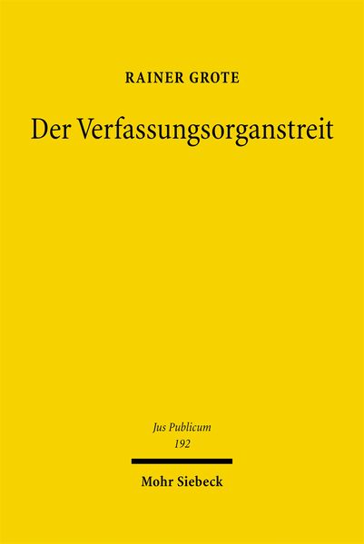 Produktbild: Der Verfassungsorganstreit