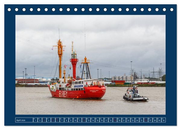 Produktbild: Feuerschiffe - Borkum Riff - Elbe 1 - Deutsche Bucht (Tischkalender 2026 DIN A5 quer), CALVENDO Monatskalender