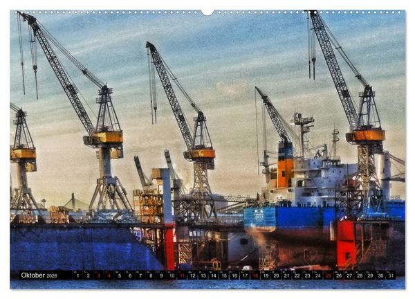 Produktbild: Faszination Hafen - Hamburg (hochwertiger Premium Wandkalender 2026 DIN A2 quer), Kunstdruck in Hochglanz