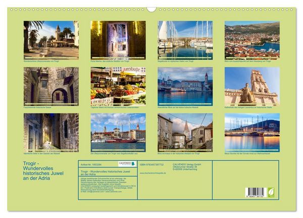 Produktbild: Trogir - Wundervolles historisches Juwel an der Adria (Wandkalender 2026 DIN A2 quer), CALVENDO Monatskalender