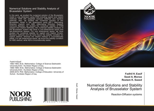 Produktbild: Numerical Solutions and Stability Analysis of Brusselator System