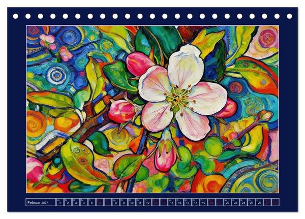 Produktbild: Bl&uuml;ten im verspielten Jugendstil (Tischkalender 2027 DIN A5 quer), CALVENDO Monatskalender