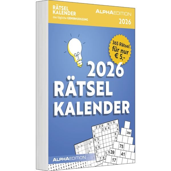 Produktbild: Rätselkalender 2026 Tagesabreißkalender - 11,8x15,9 - Rätselkalender - Knobelkalender - Tischkalender