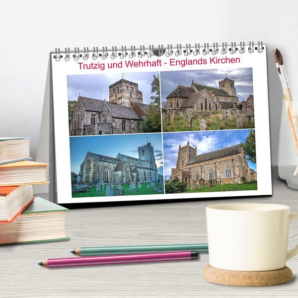 Produktbild: Trutzig und Wehrhaft - Englands Kirchen (Tischkalender 2026 DIN A5 quer), CALVENDO Monatskalender