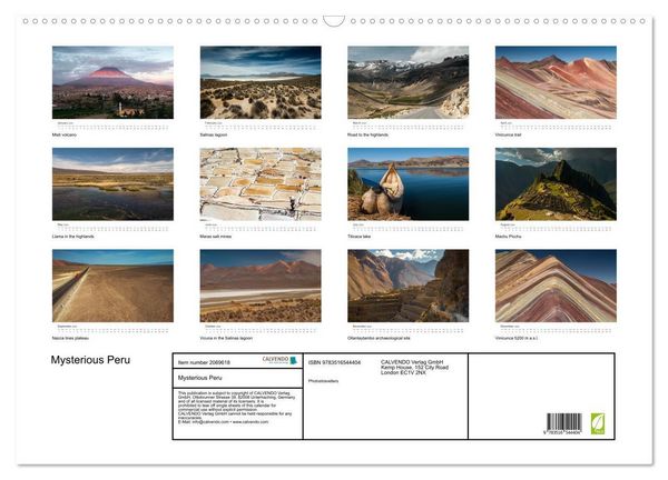 Produktbild: Mysterious Peru (Wall Calendar 2026 DIN A2 landscape), CALVENDO 12 Month Wall Calendar