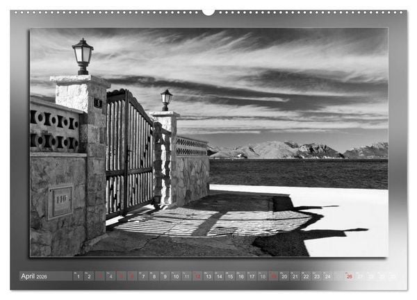 Produktbild: Mallorca Schwarz Wei&szlig; (hochwertiger Premium Wandkalender 2026 DIN A2 quer), Kunstdruck in Hochglanz