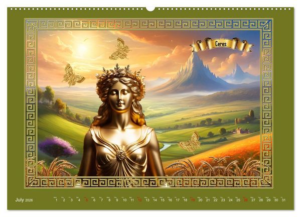 Produktbild: Roman Gods - under the spell of mythology (High Quality Premium Wall Calendar 2026 DIN A2 landscape),CALVENDO 12 Month Wall Calendar