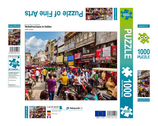 Produktbild: CALVENDO Puzzle Verkehrschaos in Indien | 1000 Teile Lege-Gr&ouml;&szlig;e 64x48cm Foto-Puzzle f&uuml;r gl&uuml;ckliche Stunden