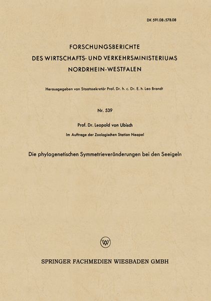 Produktbild: Die phylogenetischen Symmetriever&auml;nderungen bei den Seeigeln