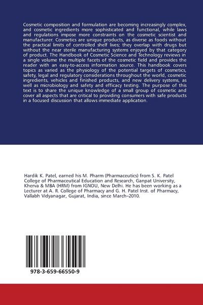 Produktbild: Handbook of Cosmetic Science and Technology
