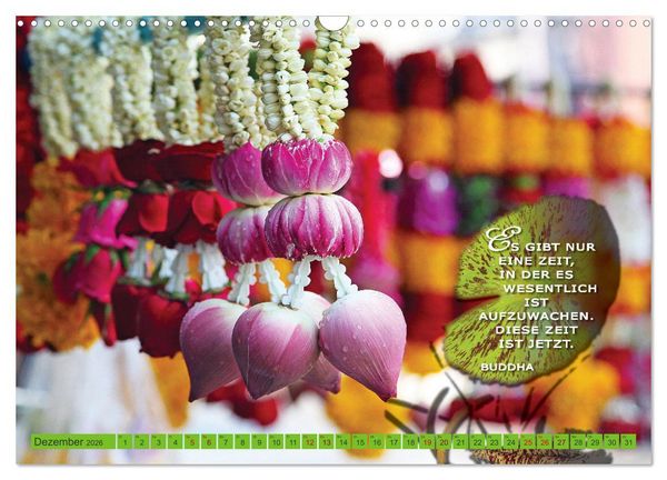 Produktbild: Buddhas Worte - Der Weg zur Achtsamkeit (Wandkalender 2026 DIN A3 quer), CALVENDO Monatskalender