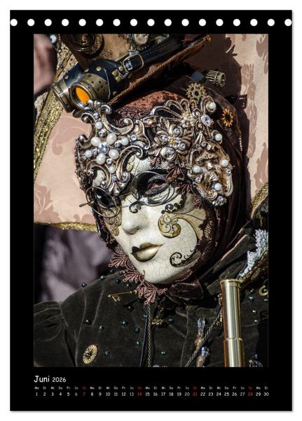 Produktbild: Venezianische Masken HALLia VENEZia Schw&auml;bisch Hall (Tischkalender 2026 DIN A5 hoch), CALVENDO Monatskalender