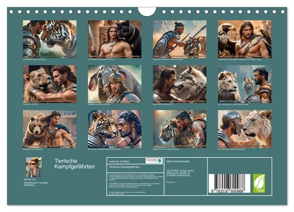 Produktbild: Tierische Kampfgef&auml;hrten (Wandkalender 2026 DIN A4 quer), CALVENDO Monatskalender