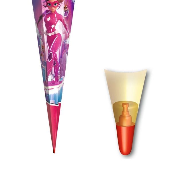 Produktbild: Motivschult&uuml;te 85 cm, Agentin Laura, Folie, Glitzerborte