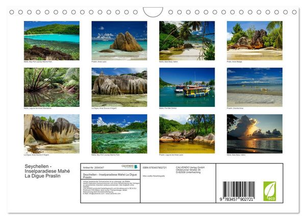 Produktbild: Seychellen - Inselparadiese Mah&eacute; La Digue Praslin (Wandkalender 2026 DIN A4 quer), CALVENDO Monatskalender