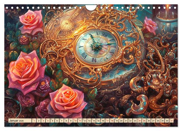 Produktbild: Floraler Steampunk (Wandkalender 2026 DIN A4 quer), CALVENDO Monatskalender