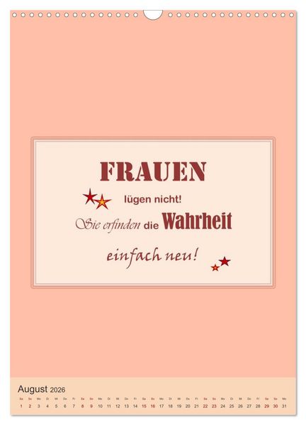 Produktbild: Was Mann &uuml;ber Frau wissen sollte und umgekehrt ... (Wandkalender 2026 DIN A3 hoch), CALVENDO Monatskalender