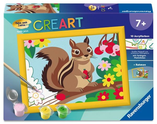 CreArt, Malen nach Zahlen Kinder - Streifenhörnchen