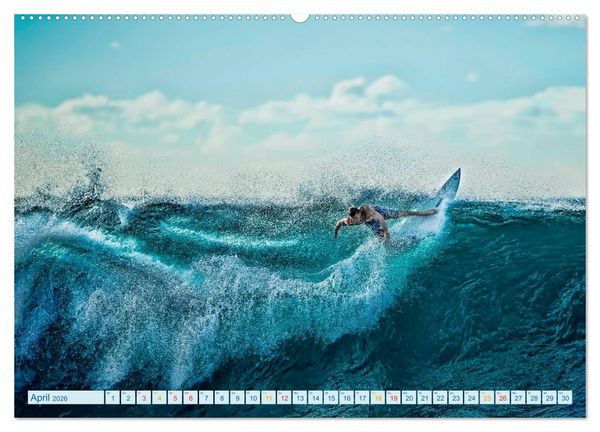 Produktbild: Surfen - Wasser, Wind und coole Typen (hochwertiger Premium Wandkalender 2026 DIN A2 quer), Kunstdruck in Hochglanz