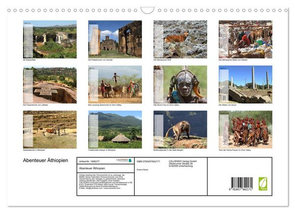 Produktbild: Abenteuer &Auml;thiopien (Wandkalender 2026 DIN A3 quer), CALVENDO Monatskalender