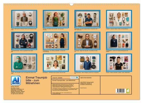 Produktbild: Einmal Traumjob bitte - zum Mitnehmen (Wandkalender 2027 DIN A2 quer), CALVENDO Monatskalender