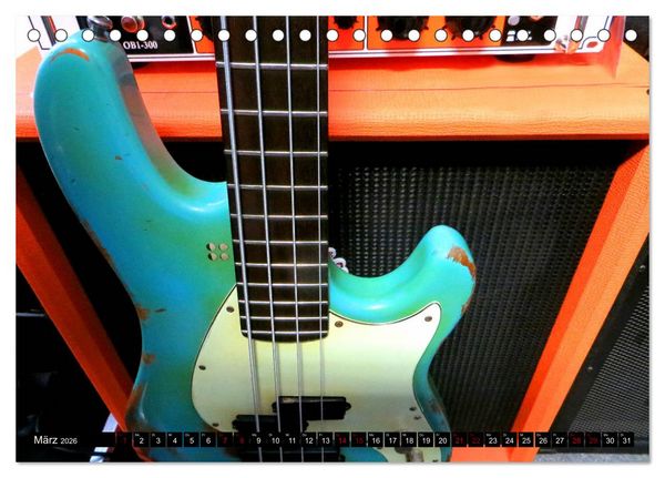 Produktbild: Gitarren und Amps - abgerockt (Tischkalender 2026 DIN A5 quer), CALVENDO Monatskalender