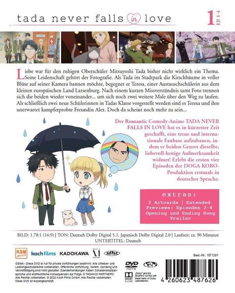 Produktbild: Tada Never Falls in Love Vol. 1 (Ep.1-4) im Sammelschuber