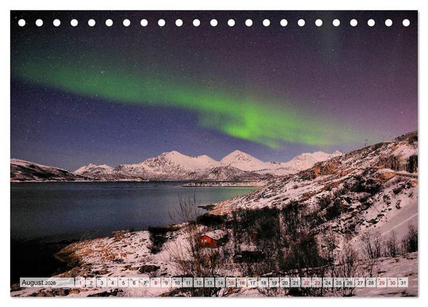 Produktbild: Aurora Borealis: Polarlichter in Norwegen (Tischkalender 2026 DIN A5 quer), CALVENDO Monatskalender
