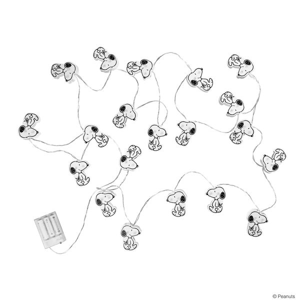 BUTLERS PEANUTS LED-Lichterkette Snoopy 20 Lichter mit USB-Batteriefach