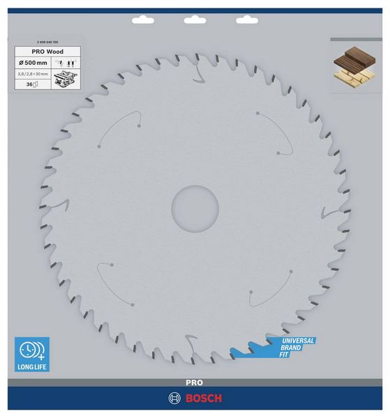 Produktbild: Bosch Accessories Construct Wood 2608640705 Hartmetall Kreiss&auml;geblatt 500 x 30 x 3.8 mm Z&auml;hneanzahl: 36 1 St.