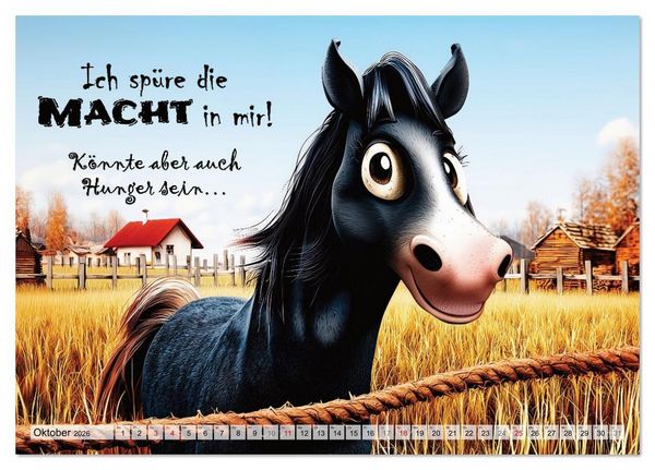 Produktbild: Pferdespr&uuml;che (Tischkalender 2026 DIN A5 quer), CALVENDO Monatskalender