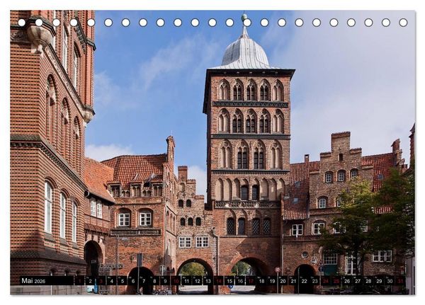 Produktbild: Deutsche Hansest&auml;dte - L&uuml;beck Wismar Rostock Stralsund (Tischkalender 2026 DIN A5 quer), CALVENDO Monatskalender