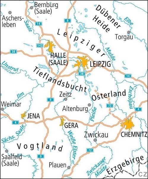 Produktbild: BVA ADFC Radtourenkarte Saale /Westliches Erzgebirge 1:150.000