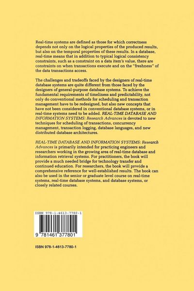 Produktbild: Real-Time Database and Information Systems: Research Advances