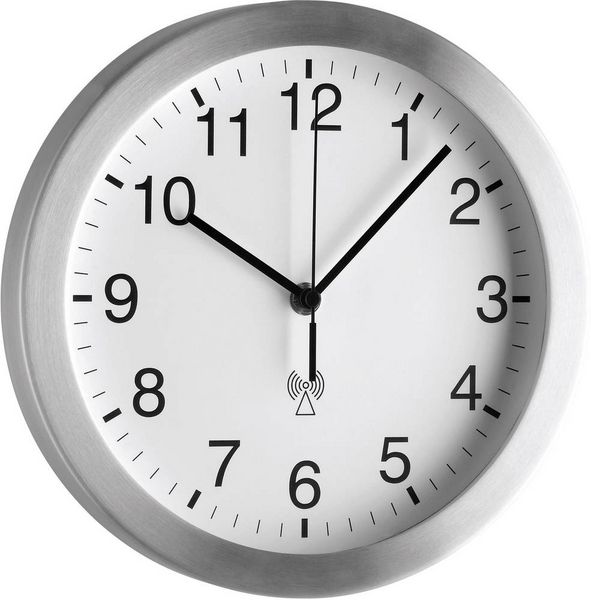 Produktbild: TFA Dostmann 98.1091.02 Funk Wanduhr 25 cm x 40 mm Aluminium (matt)