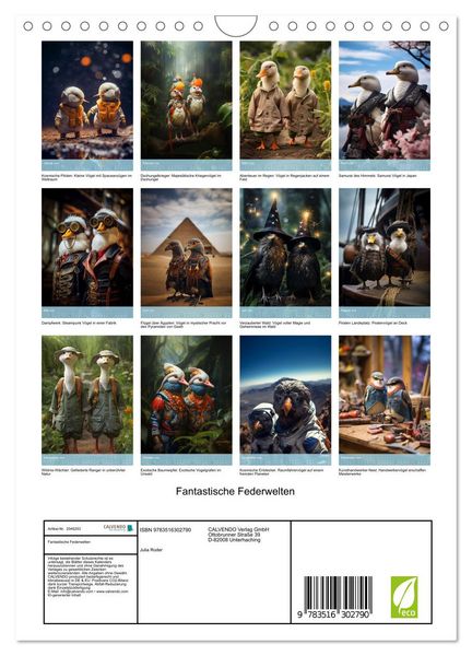 Produktbild: Fantastische Federwelten (Wandkalender 2026 DIN A4 hoch), CALVENDO Monatskalender