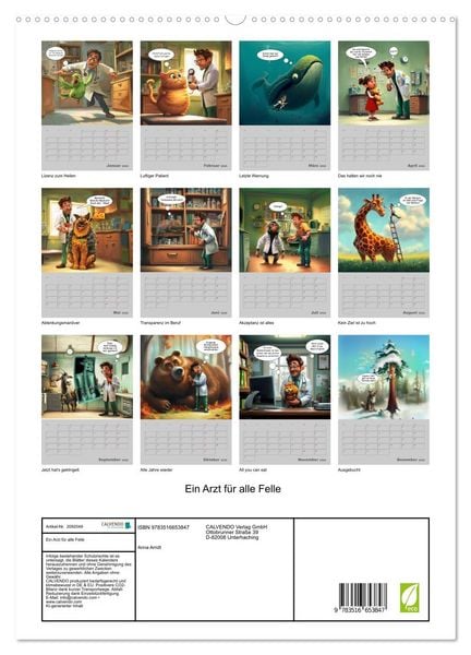 Produktbild: Ein Arzt f&uuml;r alle Felle (hochwertiger Premium Wandkalender 2026 DIN A2 hoch), Kunstdruck in Hochglanz