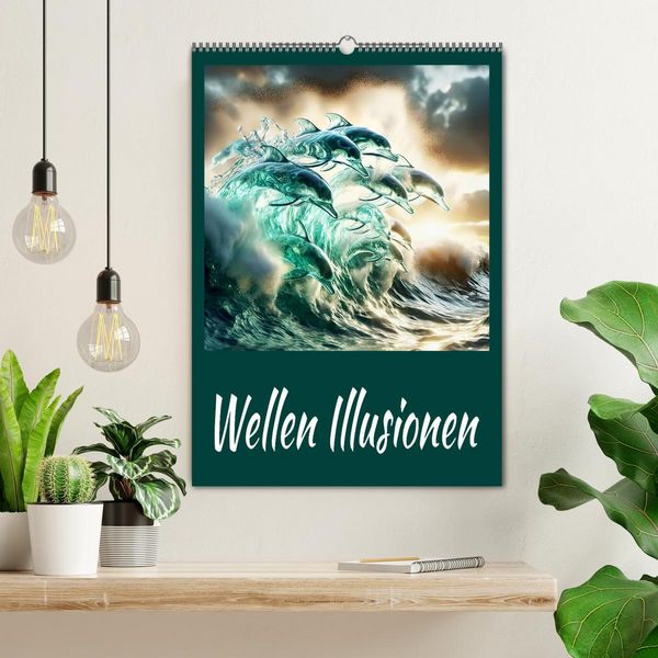 Produktbild: Wellen Illusionen (Wandkalender 2026 DIN A2 hoch), CALVENDO Monatskalender