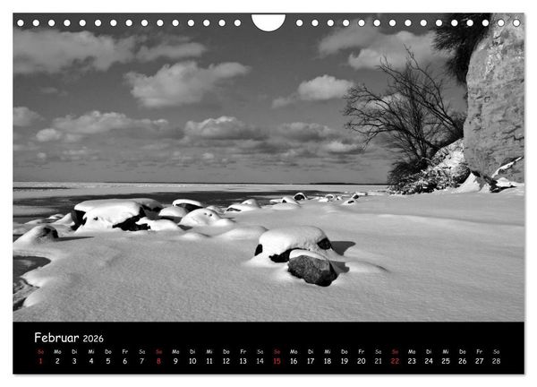 Produktbild: R&uuml;gen in schwarz-wei&szlig; (Wandkalender 2026 DIN A4 quer), CALVENDO Monatskalender
