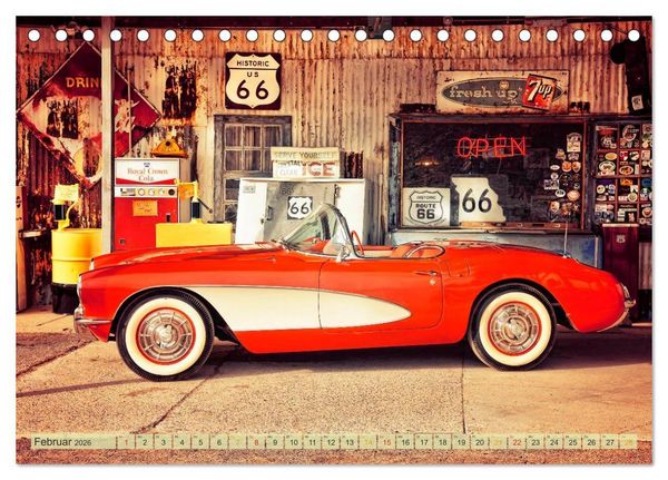 Produktbild: Nostalgie auf 2451 Meilen - Route 66 (Tischkalender 2026 DIN A5 quer), CALVENDO Monatskalender