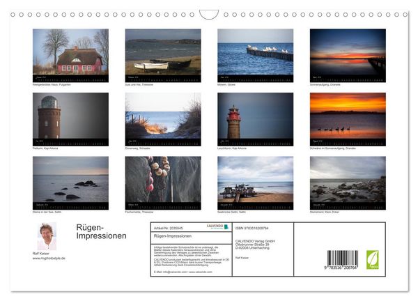 Produktbild: R&uuml;gen-Impressionen (Wandkalender 2026 DIN A3 quer), CALVENDO Monatskalender
